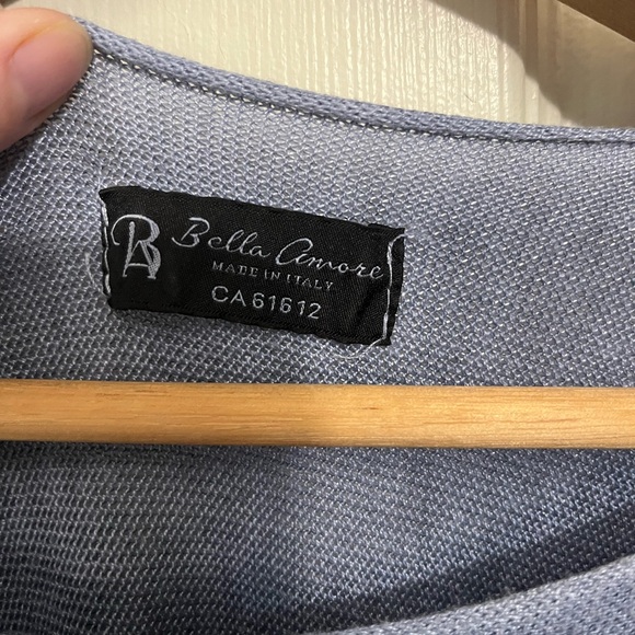 Bella Amore Made in Italy oversized Blue top with Distressing and Embellishments - Picture 8 of 9